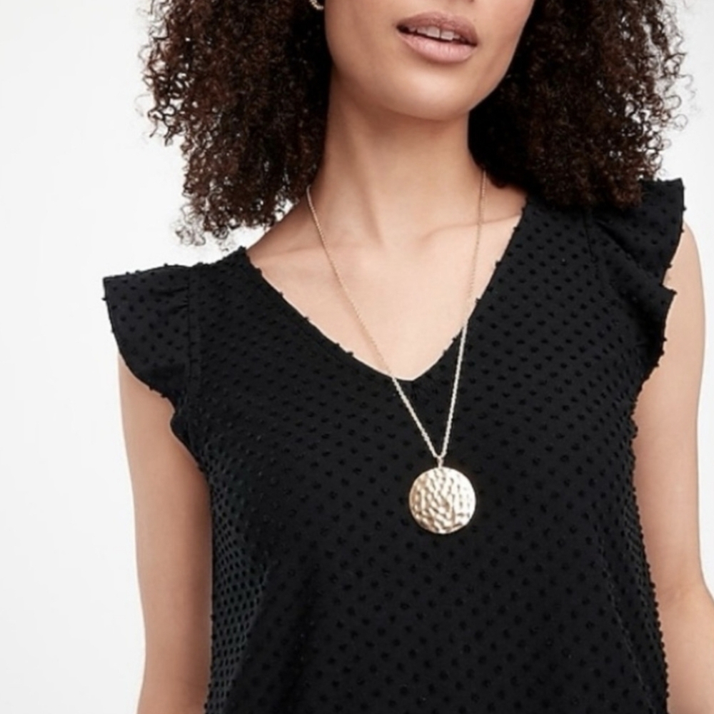 J. Crew Factory Swiss Dot Ruffle Sleeve Top